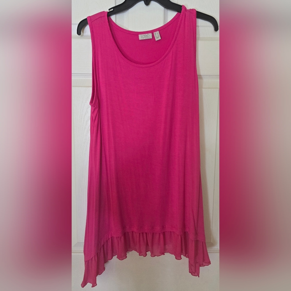 LOGO By Lori Goldstein Pink Tank Top